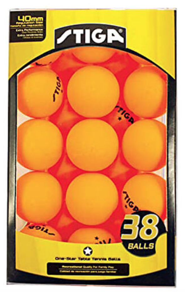 Stiga One-Star Indoor Table Tennis Balls - 38 Pack